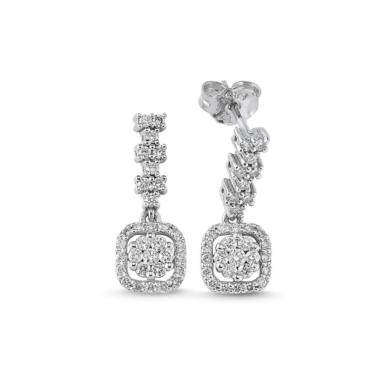 0.62 Carat Diamond Baguette Earrings 